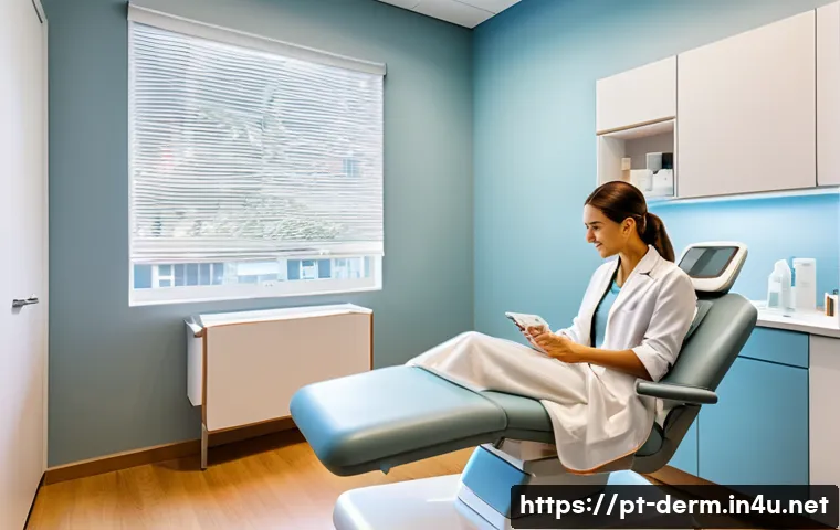 화학적 필링 비용 - A modern dermatology clinic in an upscale Brazilian urban neighborhood, featuring a bright, clean tr...